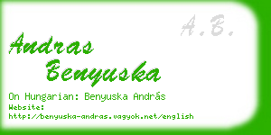 andras benyuska business card