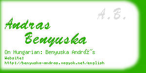 andras benyuska business card